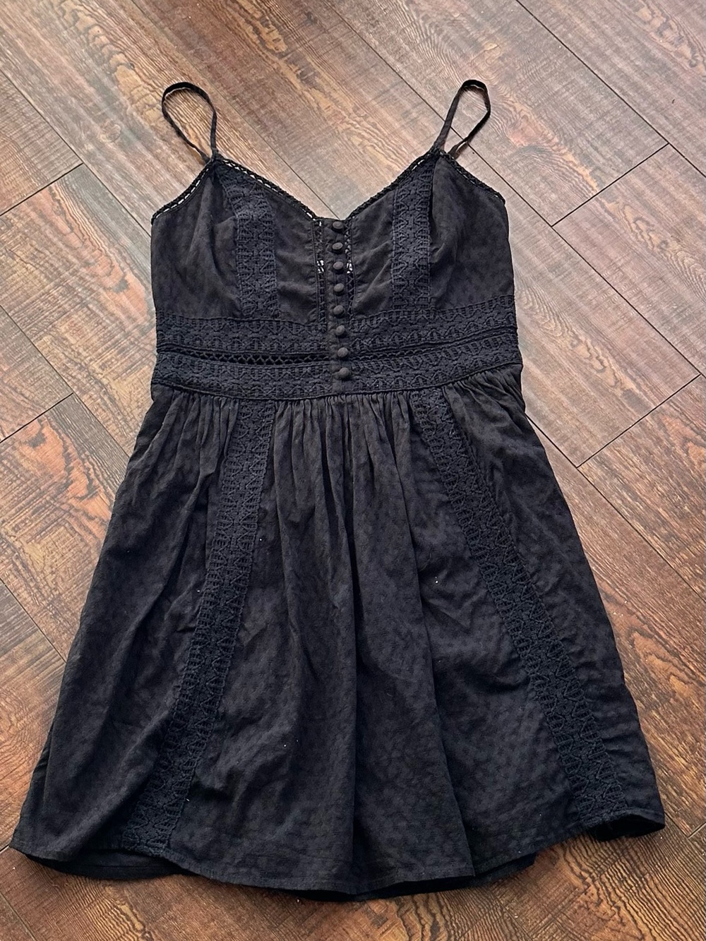 Abercrombie & Fitch Black Lace-Trim Mini Dress
